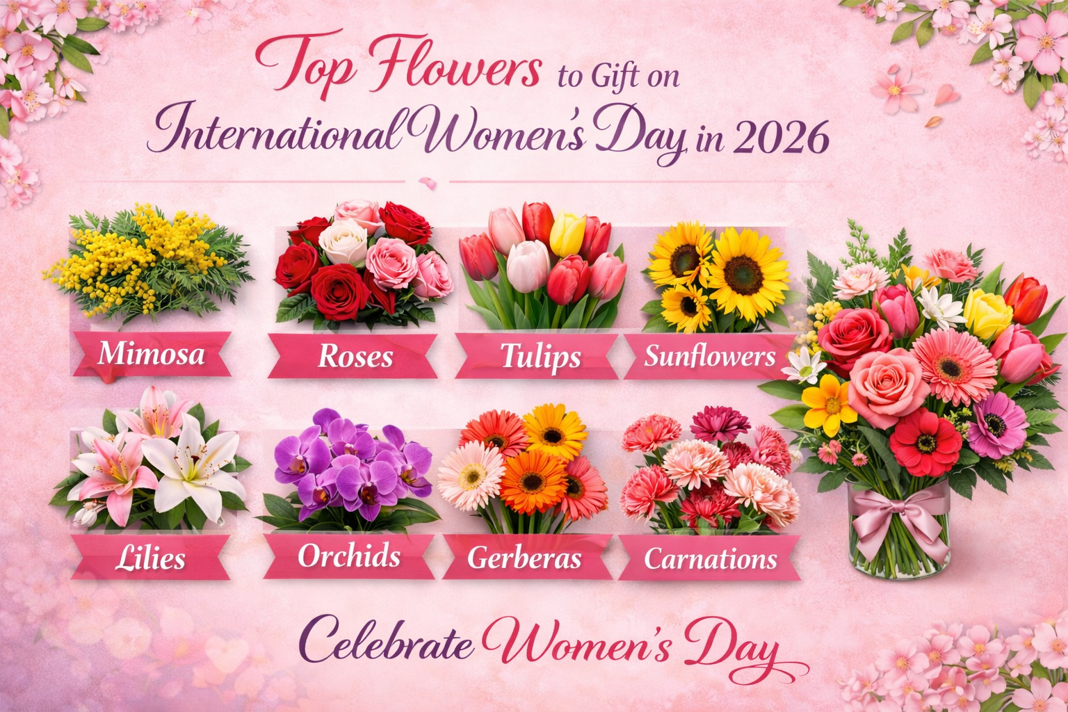 Top 10 Flowers to Gift on International Women’s Day in 2026