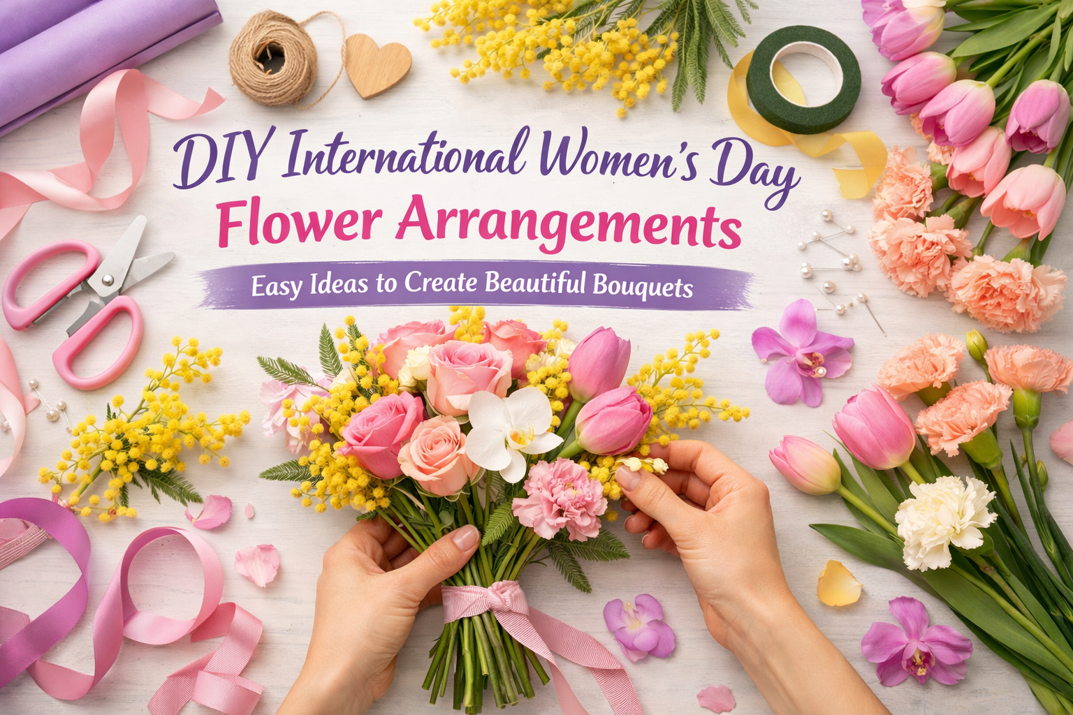 DIY International Women’s Day Flower Arrangements